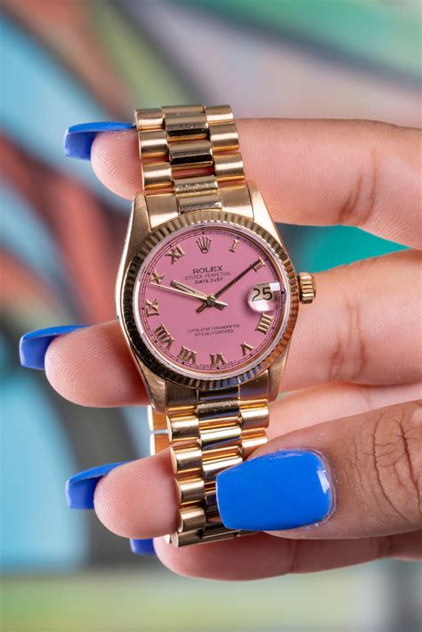 gold pink face rolex|rolex 34 datejust pink face.